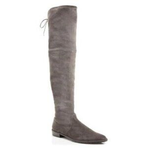 Stuart Weitzman Lowland Londra Suede Over the Knee OTK Boots 7M Charcoal NWT